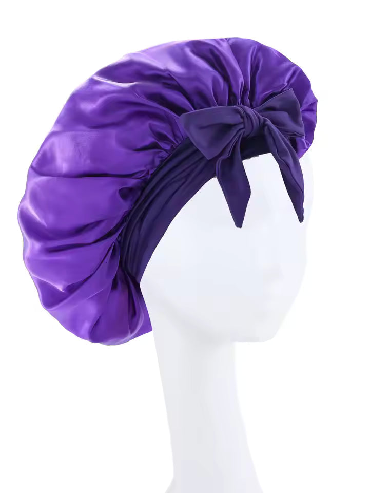Satin Sleep Cap with Tie Strap – Hair Protection Bonnet