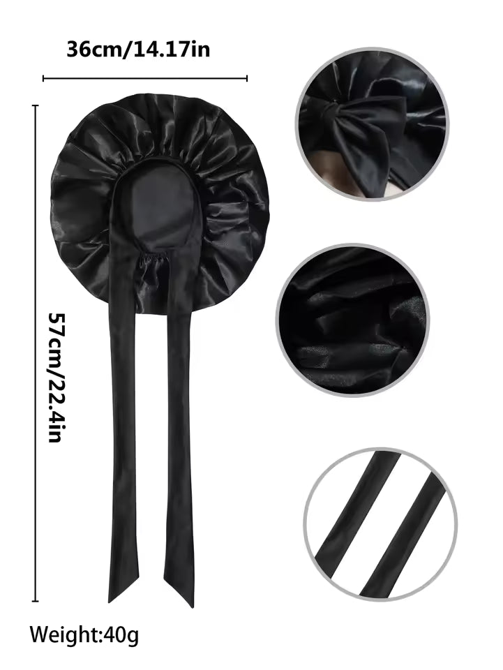 Satin Sleep Cap with Tie Strap – Hair Protection Bonnet