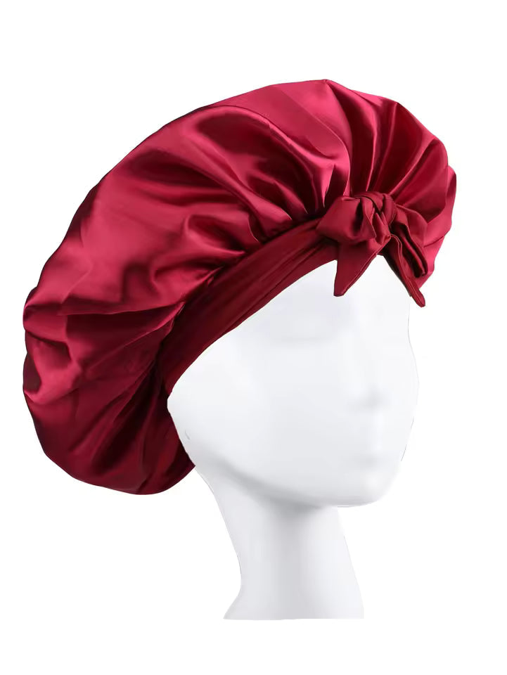 Satin Sleep Cap with Tie Strap – Hair Protection Bonnet