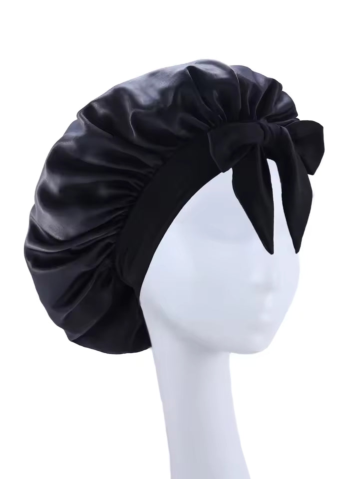 Satin Sleep Cap with Tie Strap – Hair Protection Bonnet