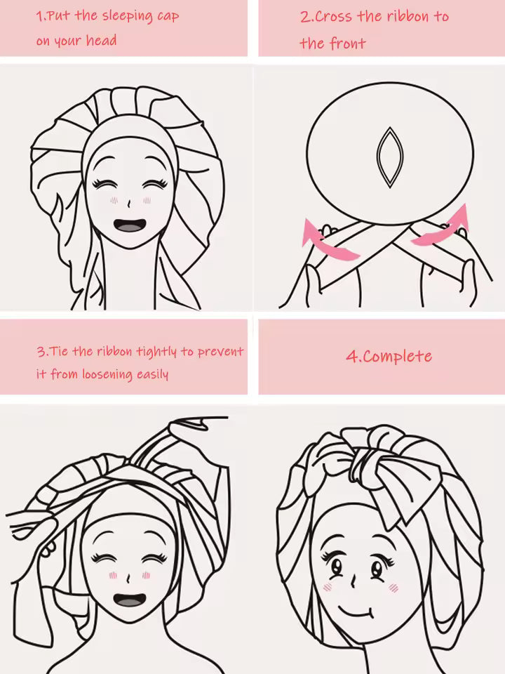 Satin Sleep Cap with Tie Strap – Hair Protection Bonnet