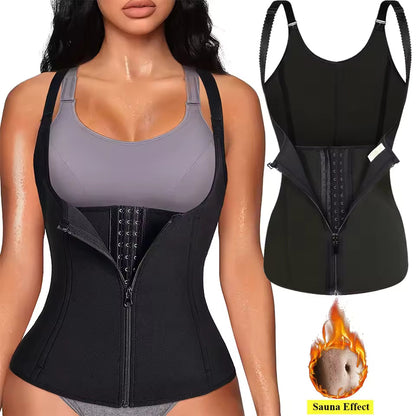 Waist Cincher Tank Top for Women – Zipper Body Shaper & Slimming Sleeveless Top